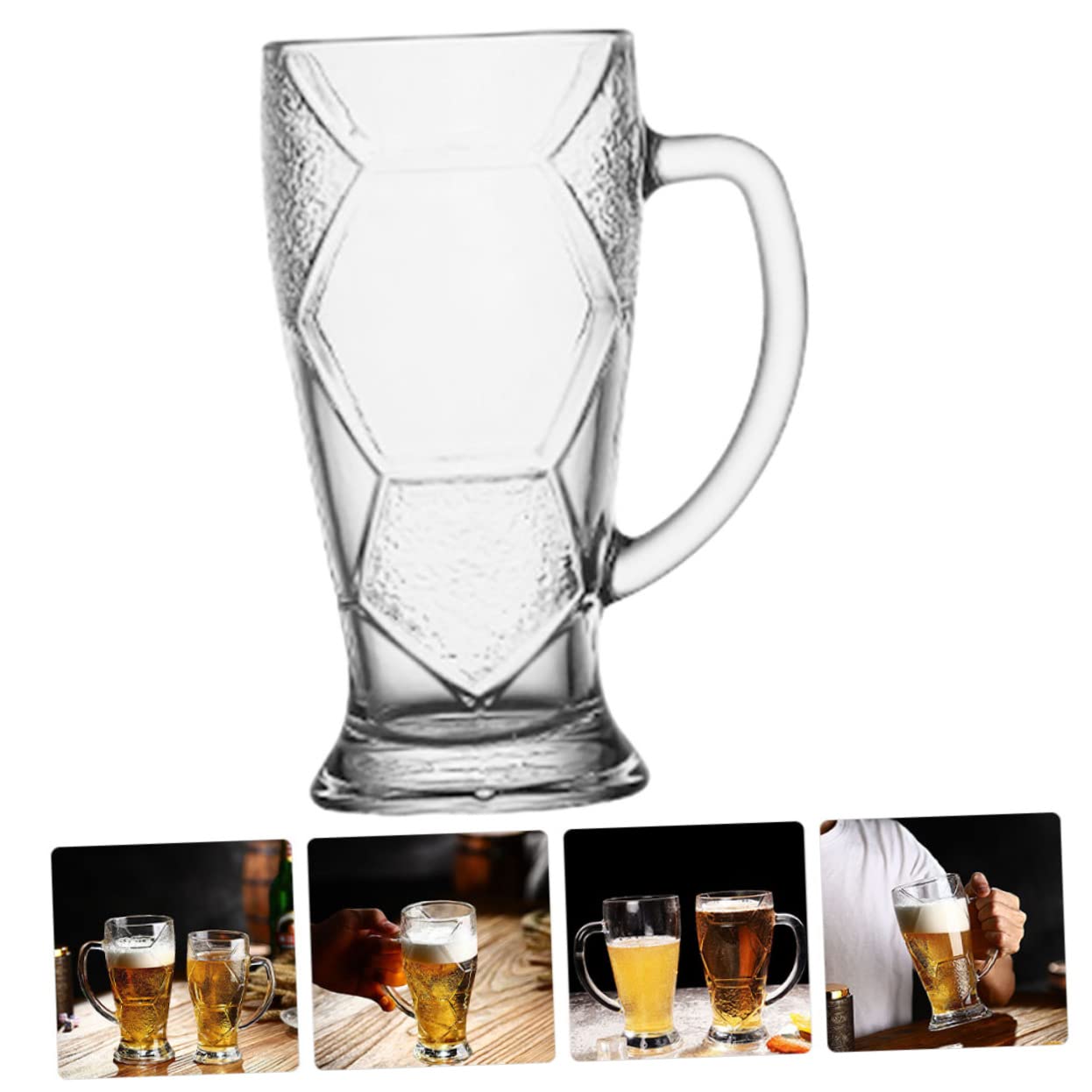 Boccale Da Birra Trasparente Manico Per Eventi Sportivi e Feste Per Degustazione Di Birra e Bevande Alcoliche
