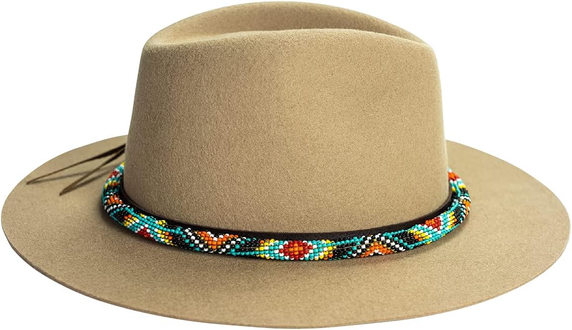 Sambboho - All Natural Soft Leather Hatbands w/Durable Hand Stitched Bead Embroidery