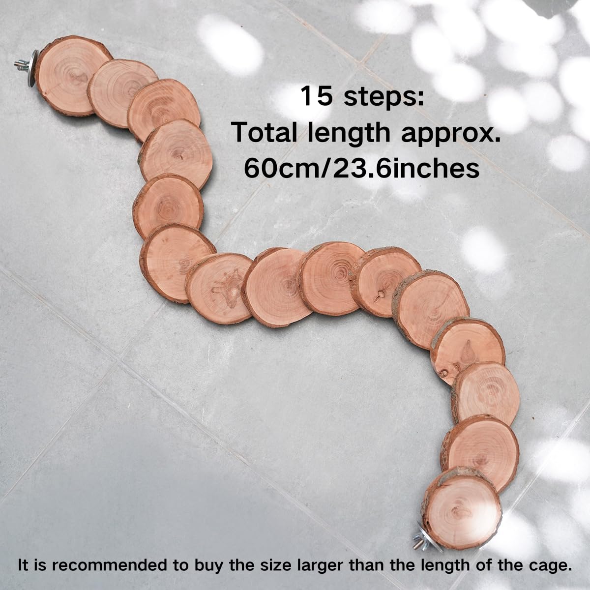 Copfeu Parrot Ladder Toy Parrot Climbing Bird Cages for Parakeets Bird Toys Parakeet Cage Perch Parrot Hanging Hammock Toy Chew Toys Hamster Cage Toys Climb Ladder Bite Wooden (15 Steps)