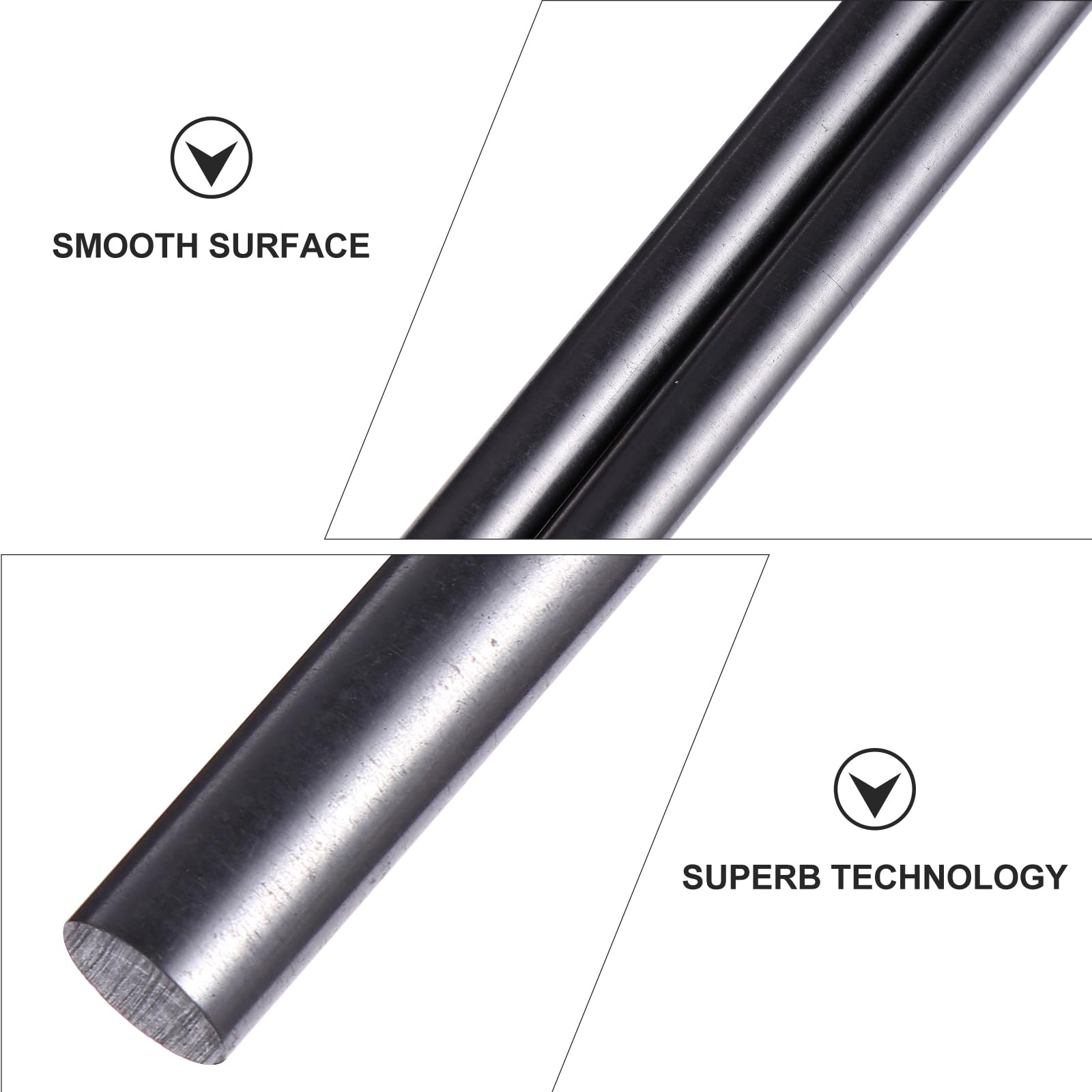 2PCS Grafite Crogiolo Mescolare, Grafite Asta di fusione fusione raffinazione oro argento rame per la fusione di gioielli laboratorio esperimento grigio (Φ8-300 mm)