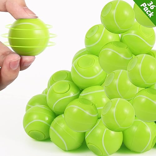 SCIONE Paquete de 36 pelotas deportivas para fiestas para niños de 4 a 8 a 12 años, juguetes giratorios para bolsas de regalos, premios de aula,