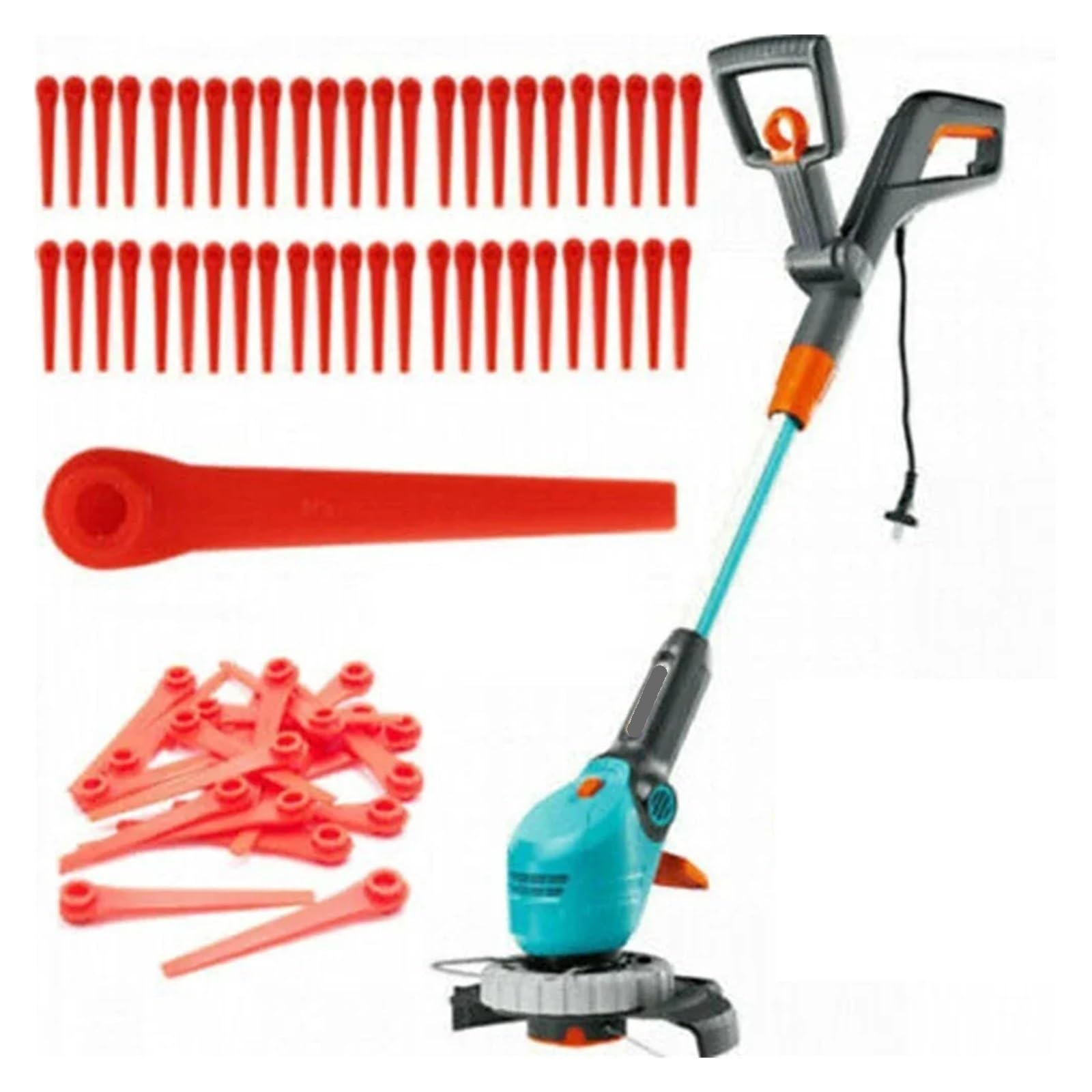Cuchillas de desbrozadora de plástico compatibles con cortacésped Gardena EasyCut Li-18/23R cuchillas para | 200 unidades