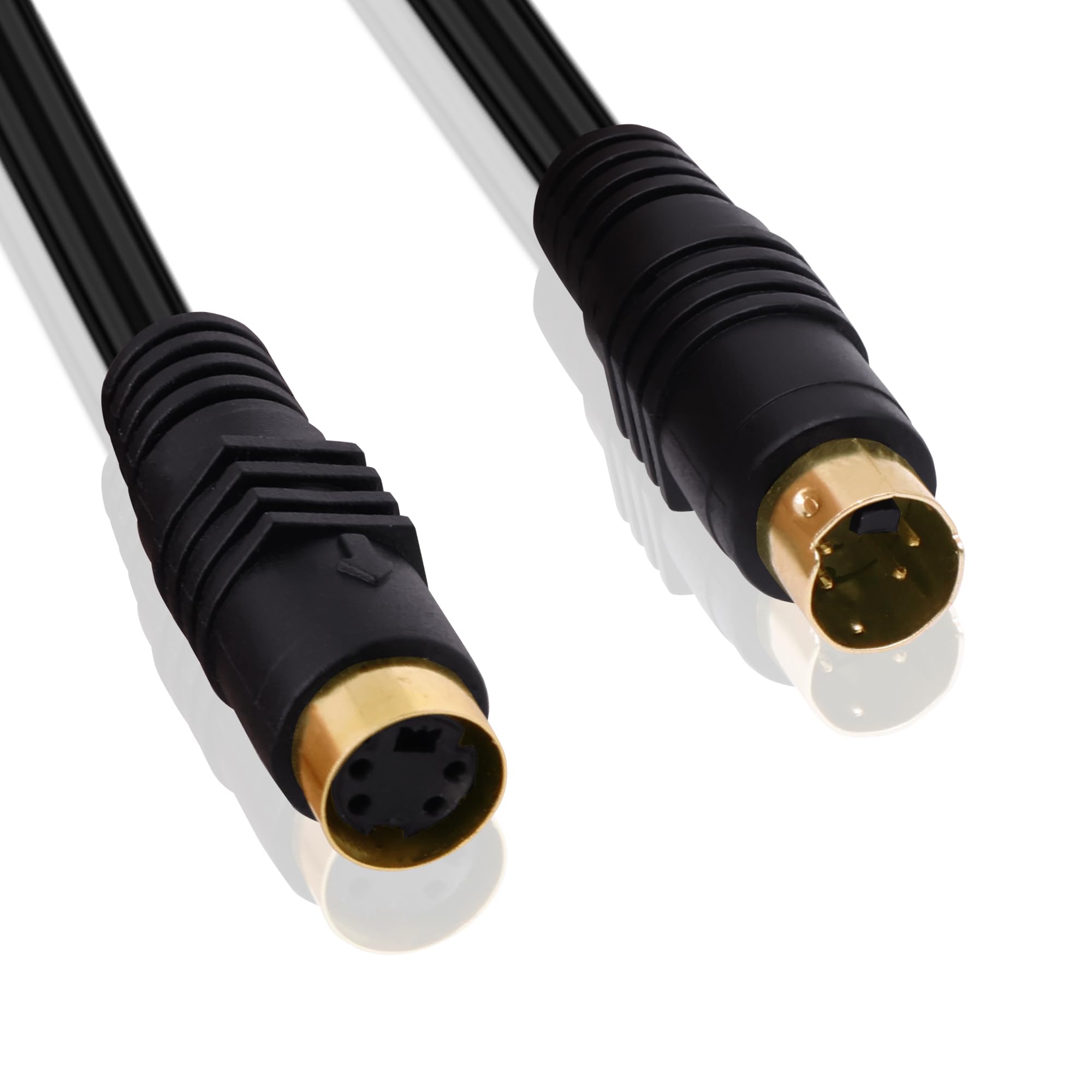 YARCHONN S-Video Cable 4 Pin Mini Din SVideo Male to Female Extension Cable,SVHS Lead Cord Male Connector for HDTV VCR DVD Projector Camera Camcorders -1.8M-2Pcs(Female)