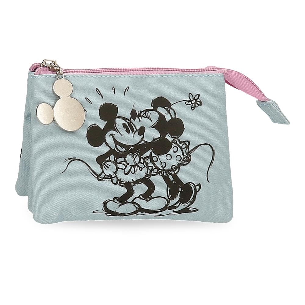 DisneyJoumma Disney Kisses M&M Wallet Blue 14x10x3.5 cm Polyester, Blue, Purse