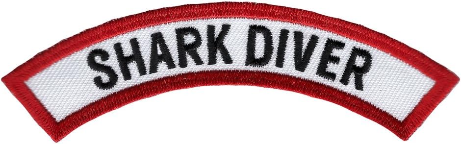 Shark Diver Chevron Patch Embroidered Iron On Scuba Diving Emblem Souvenir