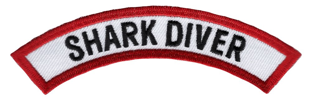Shark Diver Chevron Patch Embroidered Iron On Scuba Diving Emblem Souvenir