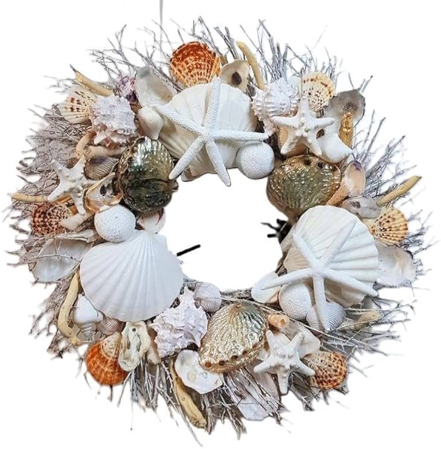 Amazon.com: Seashell Wreath with Highly Polished Abalone Shells in Amazon.com: Seashell Wreath with Highly Polished Abalone Shells in