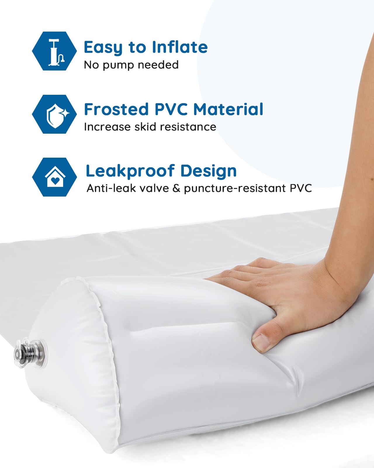 Lilian&Gema Inflatable Fall Protection Bed Guards for Toddlers Travel, White, 2pc - Image 4