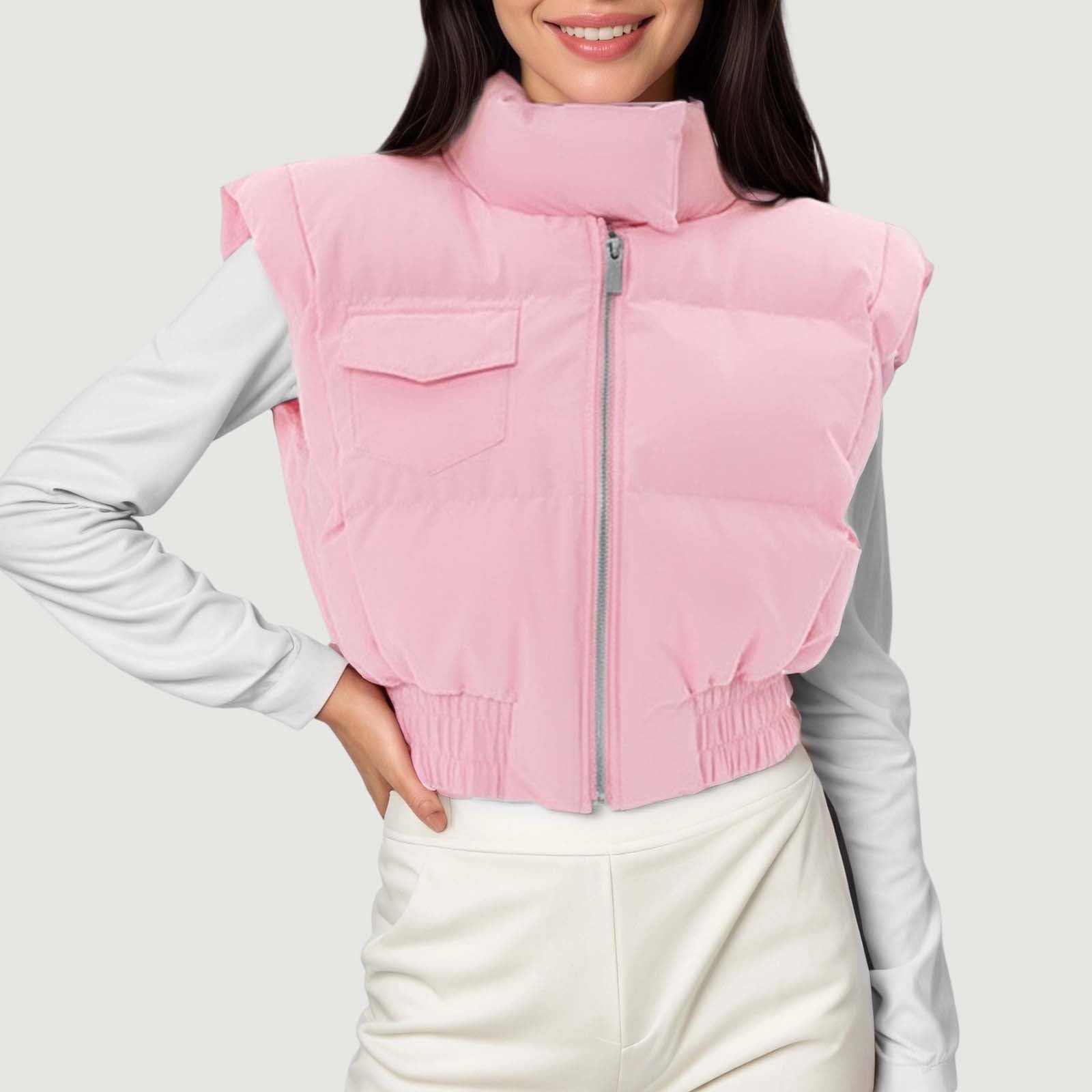 Chaqueta Mujer Abrigo Entretiempo Invierno Cazadora Plumiferos，Chaqueta acolchada mujer invierno cremallera frontal ligera cuello sin mangas exterior informal cálida