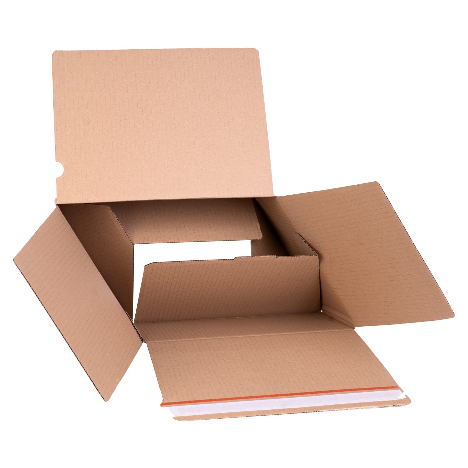 smiley pack 60 Stück Automatikboden Karton 315 x 155 x 120 mm Fix Aufrichtekarton mit Selbstklebeverschluss und Aufreißfaden Versandschachtel Versandkarton Verpackungskarton Versandbox