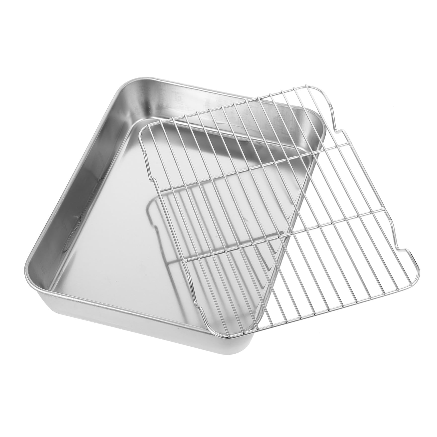 Teglia Rettangolare in Acciaio Inox con Griglia da Arrosto