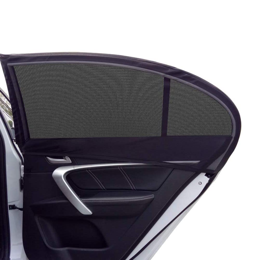 HBSTUDIO Car Window Shade,Car Window Sun Shade, and Privacy Protect for Toddler Kids Baby Adult, Double Layer（4 Pack）