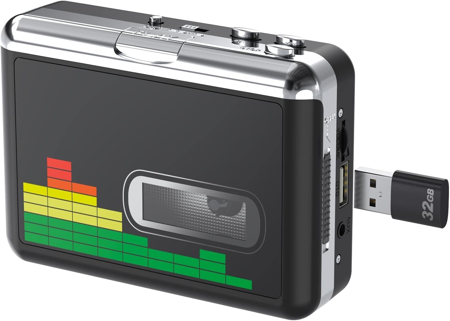 Lettore cassette USB convertitore MP3 portatile con cuffie