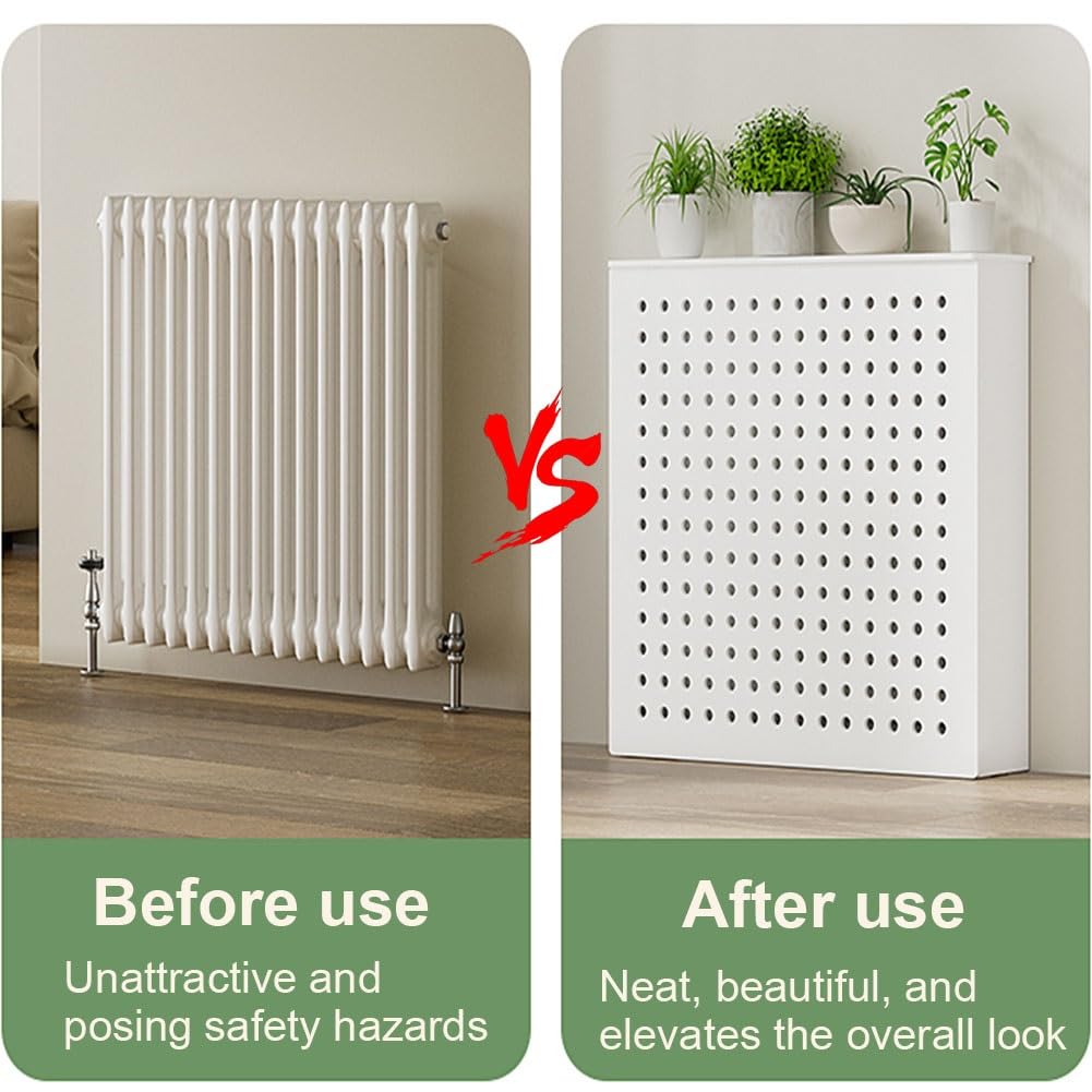 Weiß Heizkörperabdeckung Heizkörperverkleidung Heizungsverkleidung Heizungsabdeckung für Eingangsbereich, Wohnzimmer, Wohnmöbel(70x80x15cm)