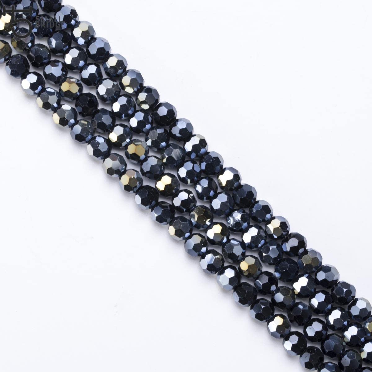 Sahoottie Glasperlen Set 360 Stück - 8mm Schwarze Perlen Zum Basteln