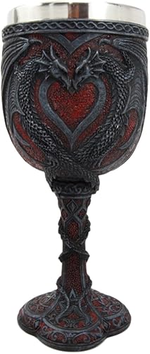 Miniatura 4 de Ebros - Vaso de vino de sangre con diseño de dragón de doble dragón celta, 7 pulgadas de alto, medieval, renacentista, con temática de mazmorras y