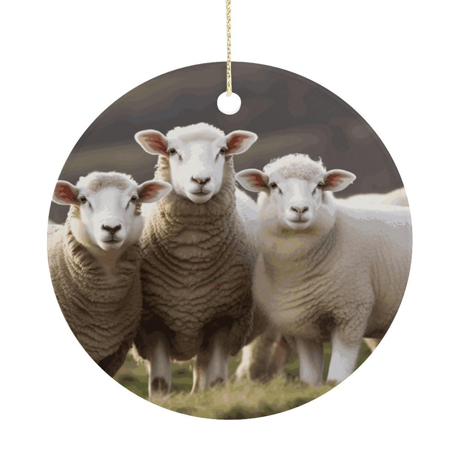 Adfgyerh Women's Style Sheep And Lambs Hanging Ceramic Ornaments, Christmas Tree Decorations, Funny Home Decor Gifts For Sisters & Work Best Friends