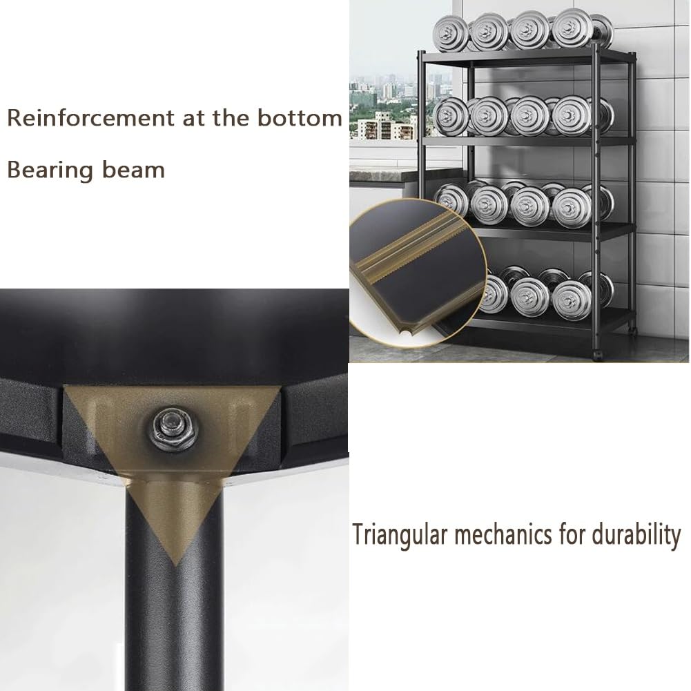 Küchenregal-Aufbewahrungsregal mit Topflappen, Mikrowellenständer, Robustes Metallregal, Schwarz, 80 x 40 x 80 cm (Schwarz, 90 x 35 x 80 cm)