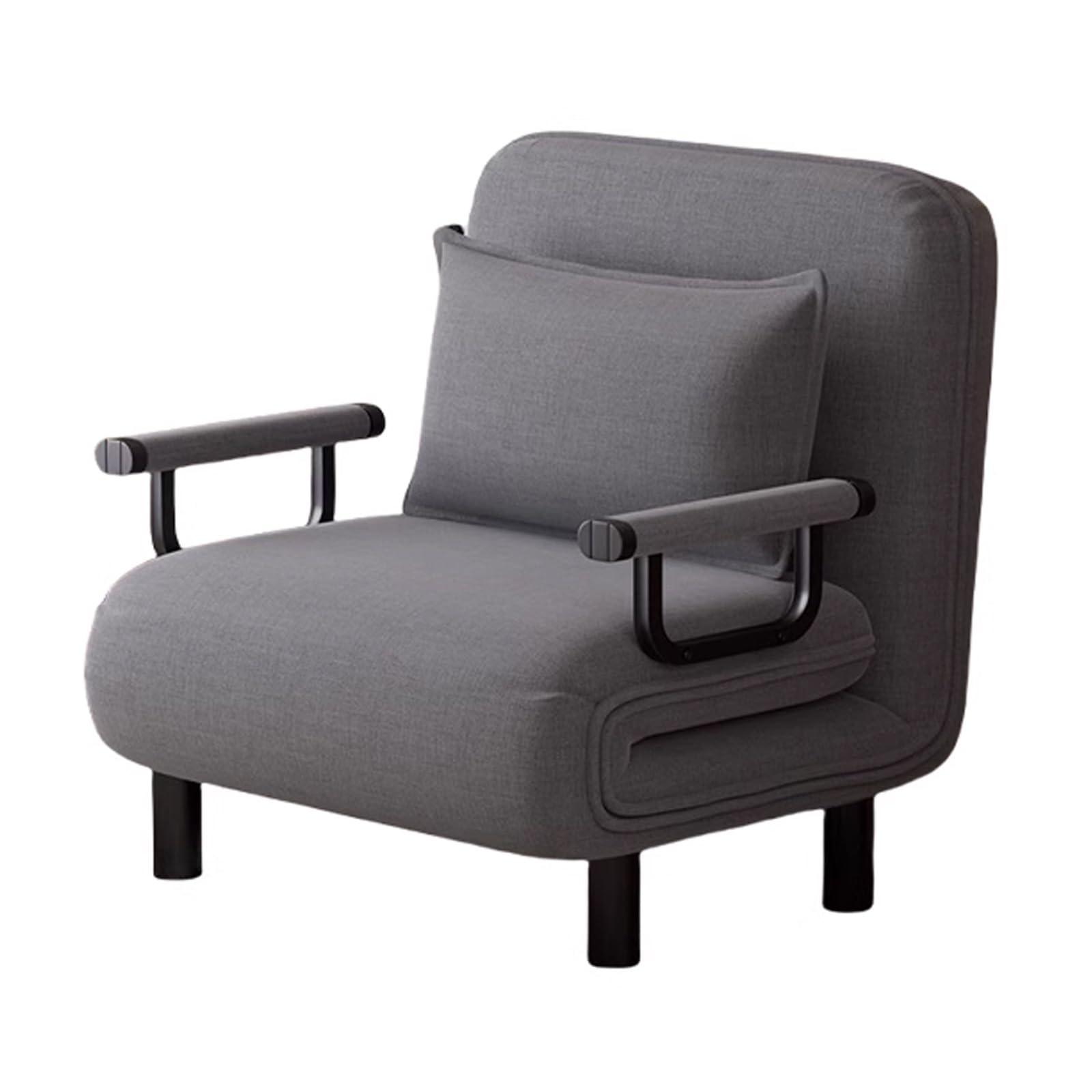 Divano Letto Singolo Salvaspazio, Poltrona Letto a Schienale Regolabile, Copertura in Lino Lavabile, per Piccoli Appartamenti, Camere Ospiti e Dormitori(Gray)