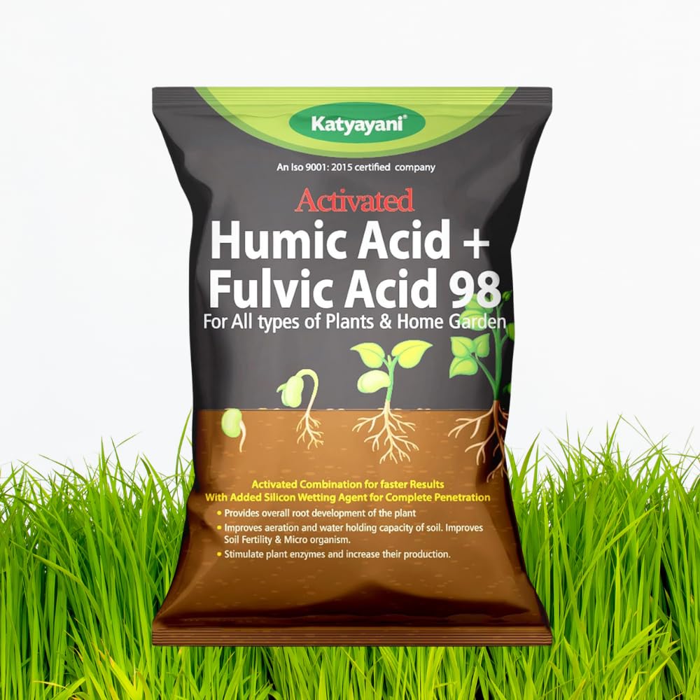 Katyayani Activated Humic & Fulvic Acid | 100% Organic Plant Bio-Enhancer & Soil Conditioner | Improves Soil Health, Root Growth & Nutrient Uptake | For Indoor & Outdoor Plants (800gmx1)