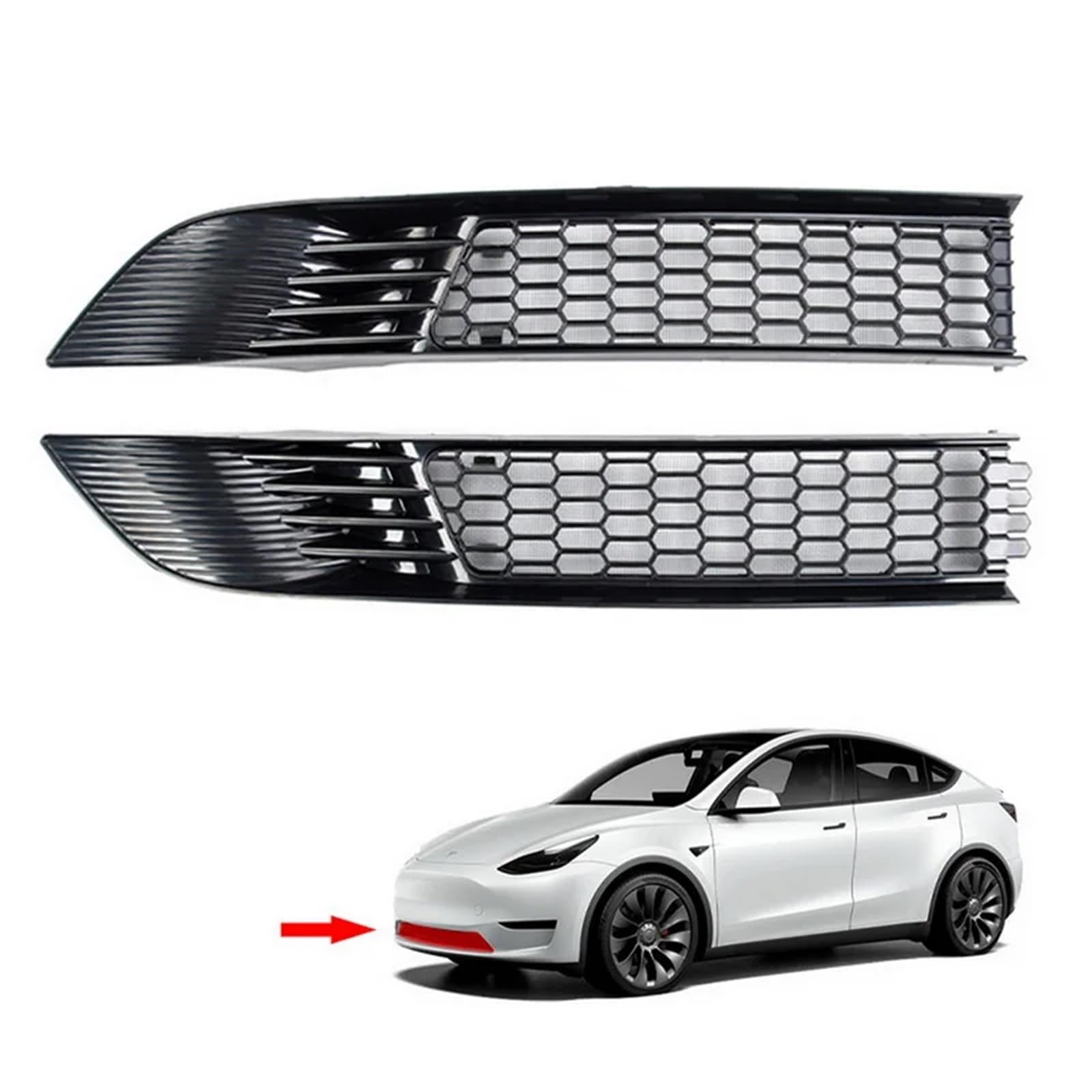 Środkowa siatka przeciw owadom na przednim zderzaku, pasuje do modelu Tesla Y 2024, kratka wlotu powietrza, dolna listwa przeciwpyłowa osłona chłodnicy