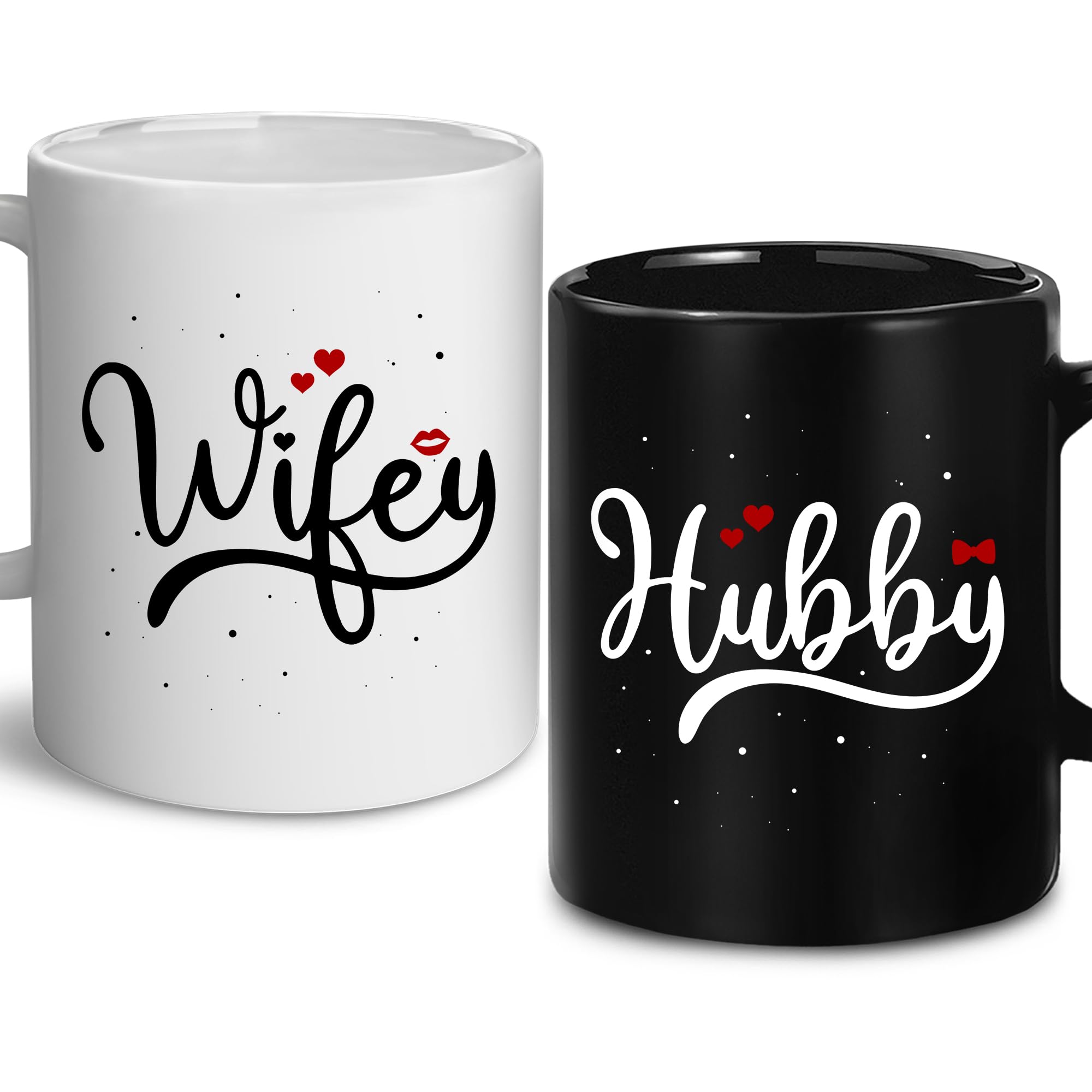 Couple Gifts - Hubby Wifey Mug Set - Gift for Husband Wife Parents - Gifts For Bride Groom Couple - His and Hers Anniversary Present - Engagement, Wedding Gifts For Mom Dad Mr Mrs Him Her