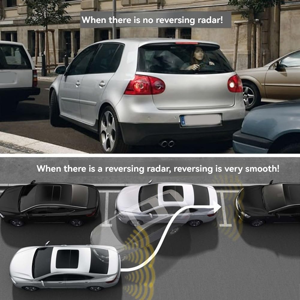 8 Capteurs de Stationnement Parktronic pour Voiture Radar de Recul Électronique Automobile Détecteur D'Assistance de Stationnement Kit avec Buzzer A