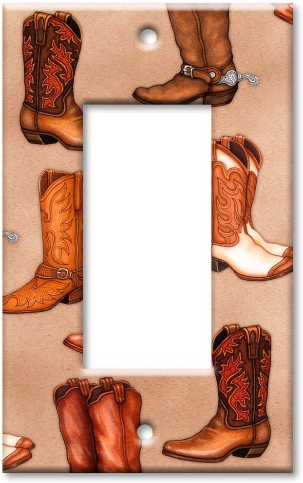 Art Plates – Placa decorativa para interruptor – Tapa de salida de gran tamaño – Placa de pared decorativa de metal basculante de una sola banda –