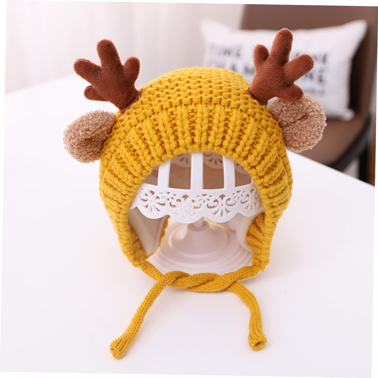 Amosfun 3 STK Weihnachtsgeweihmütze Strickmütze Für Kleinkinder Baby Weihnachten Strickmütze Baby Fleece Gefütterte Kappe Sch?ne Babymütze Hut Niedlich Männer Und Frauen Weihnachtshirsch