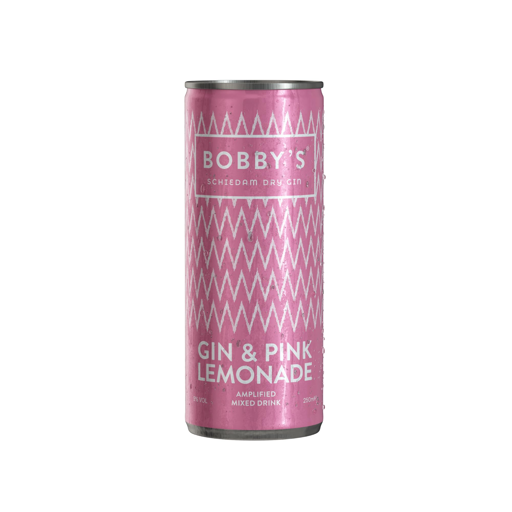 Bobby's Gin & Pink Lemonade Ready to Drink Cans 6 x 250ml | Dutch Gin with Indonesian Botanicals | Premium Pre-Mixed RTD 9% ABV