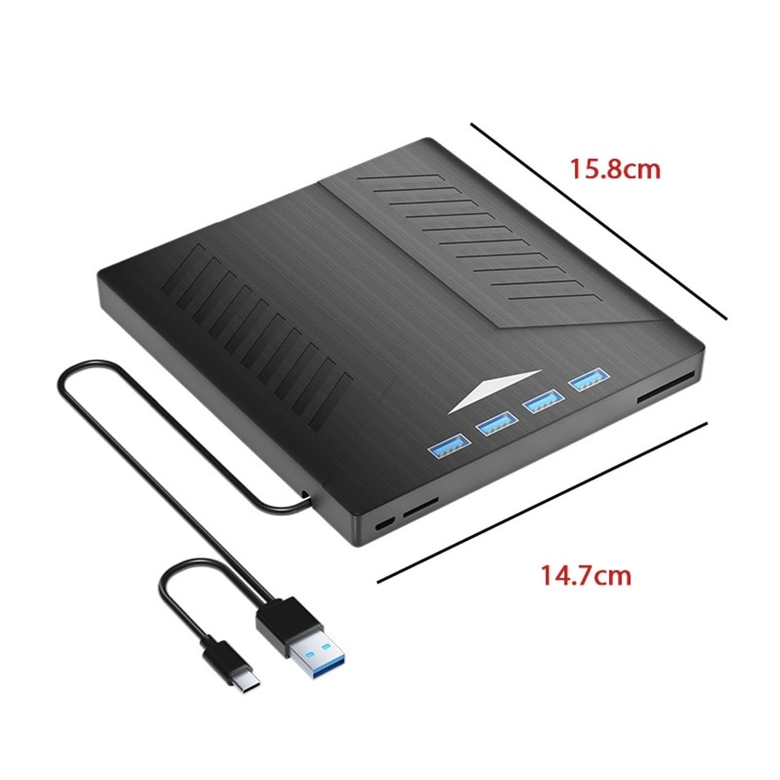 Nagrywarka CD/DVD USB 3.0 Typu C 7 W 1, Zewnętrzny Napęd DVD, CD ROM Do Laptopa, Komputera Stacjonarnego Kompaktowy MałY