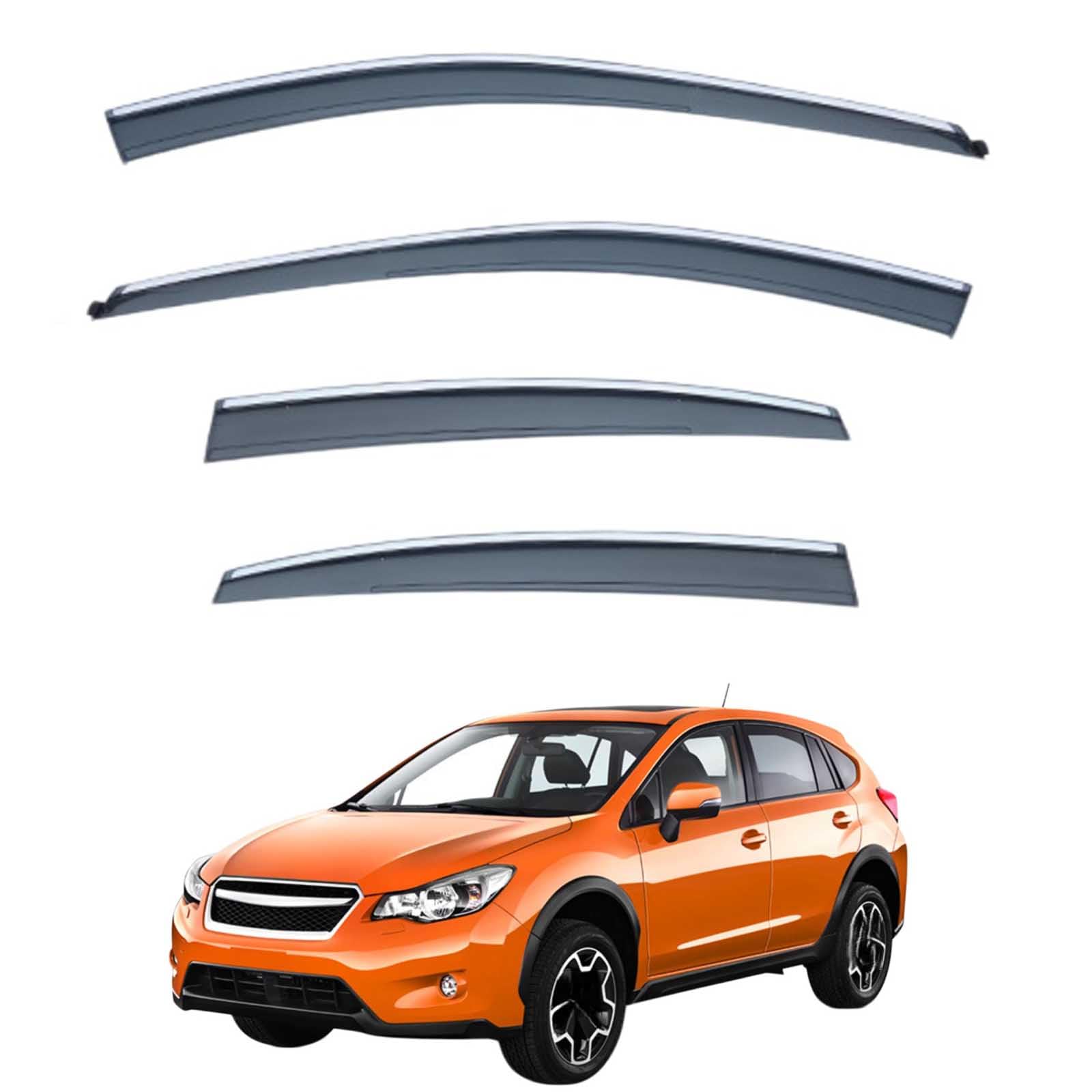 Deflettore Laterale per Subaru Crosstrek MK1-GP 2012-2017 | Deflettori Antivento per Finestrini Auto con Inserti Cromati Protezione Pioggia e Riduzione