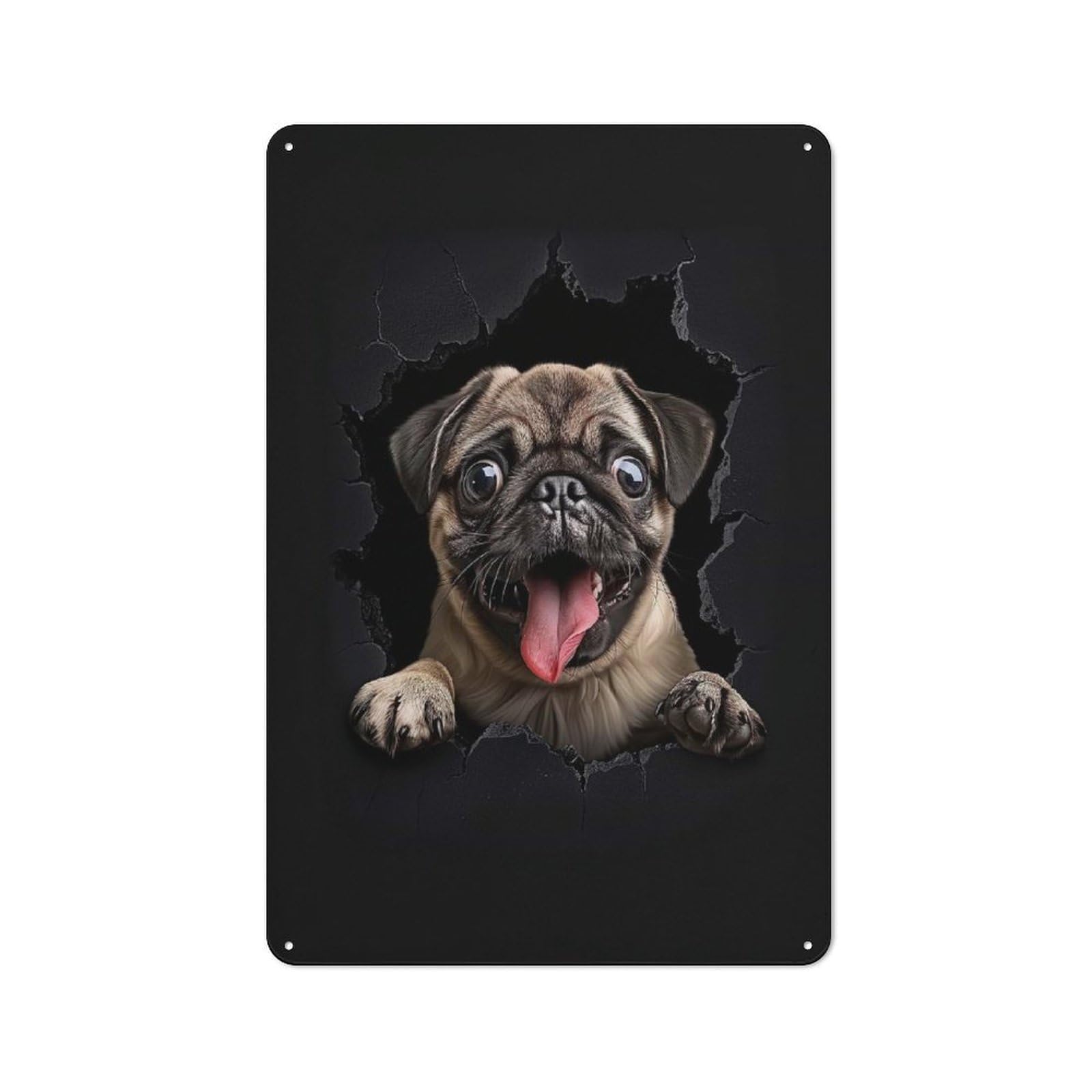 Junmoney Style-7 Vintage Pug Dog Garden Room Metal Sign 30X20cm, Porch Wall Decor For Conservatory, Home Bar Or Utility Room
