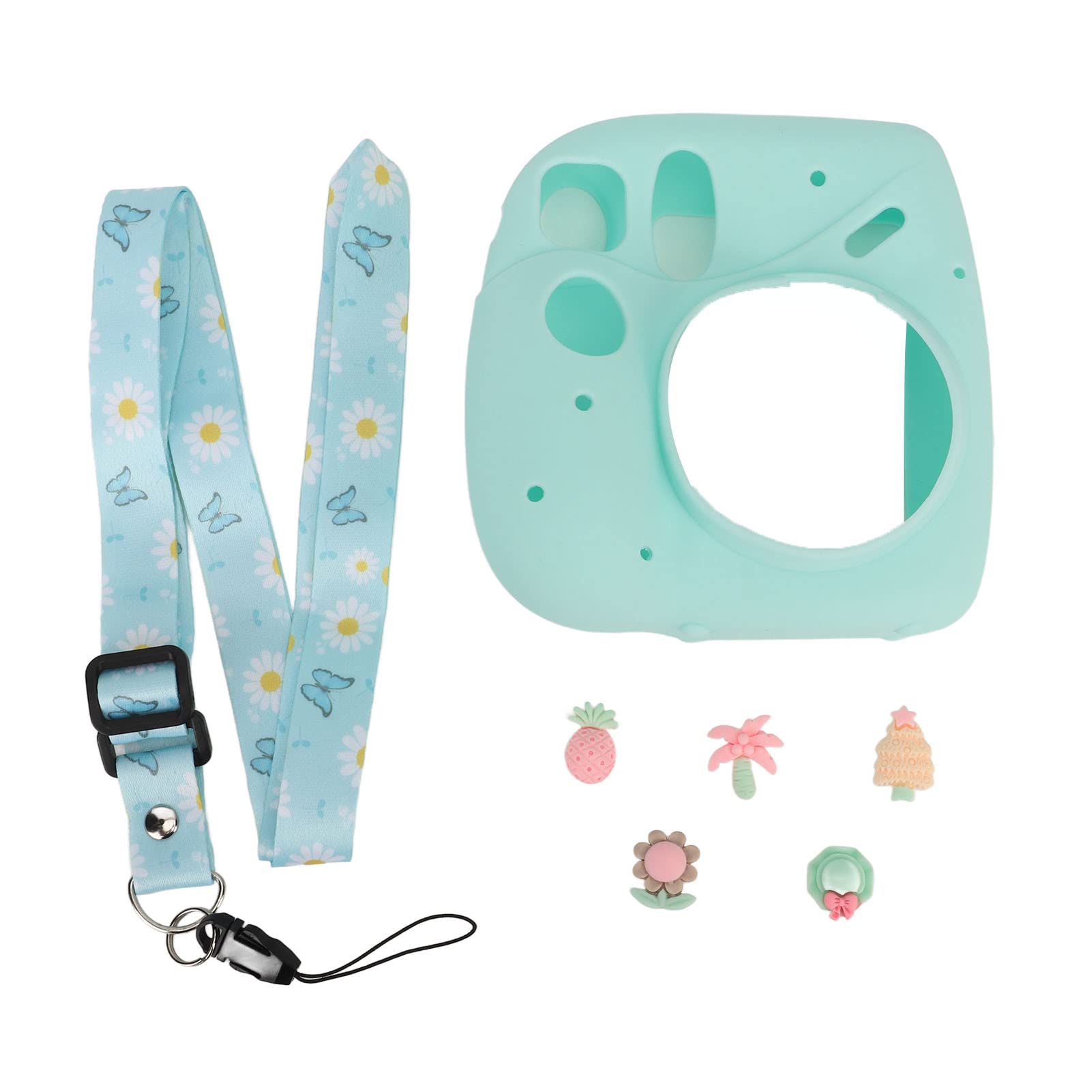 Jectse For Mini 7 Plus Case Instant Camera Case with Removable Shoulder Strap, Soft Silicone Protective Case Compact Camera Case for Mini 7 Plus