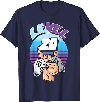 Level 20 Unlocked 20th Birthday Video Games Party Gamer Gift T-Shirt