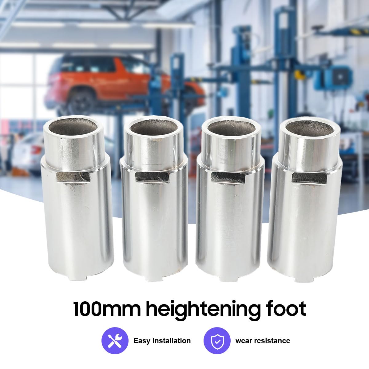 4Pcs Auto Hebebühne Erhöhungssäule, 50x130 mm Erhöhungssäule | Stabile Unterstützung Fußpolster Hebepads aus legiertem Stahl für Autohebebühne Fahrzeugwartung Autolifte
