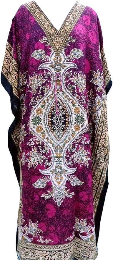 Women's Kaftan Party Kimono Dress Maxi Long Loungewear Nightwear Beach Cover up Caftan Free Size