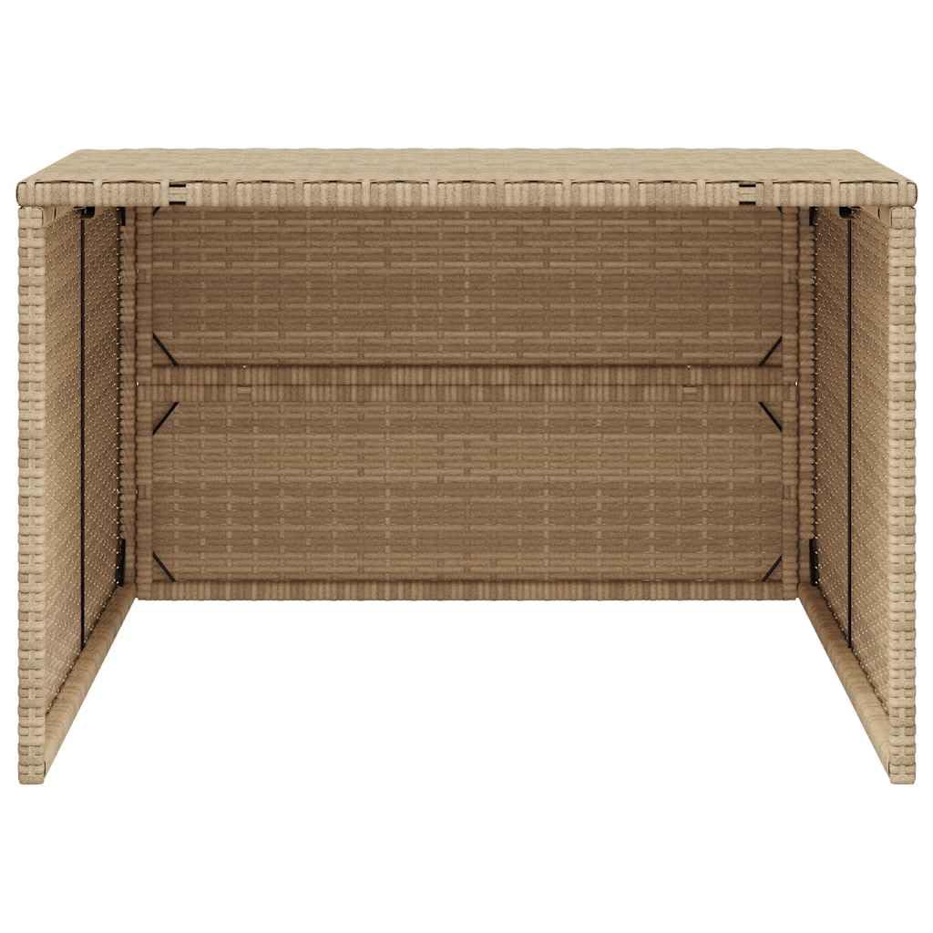 vidaXL Caseta de Robot Cortacésped, Almacenamiento de Cortacésped, Cobertizo para Cortadora de Césped, Caseta de Jardín, Ratán Sintético Beige