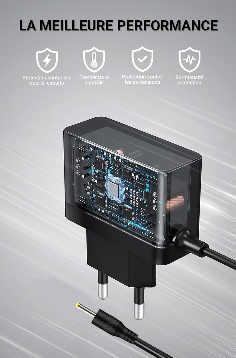 2,3 V Caricabatterie per tosaerba compatibile con Braun MGK3010 / MGK3020 / MGK3021 / MGK3210 / BT3000 / BT3020 - Cavo di alimentazione di ricambio per rasoio tipo 5511/5513/5516
