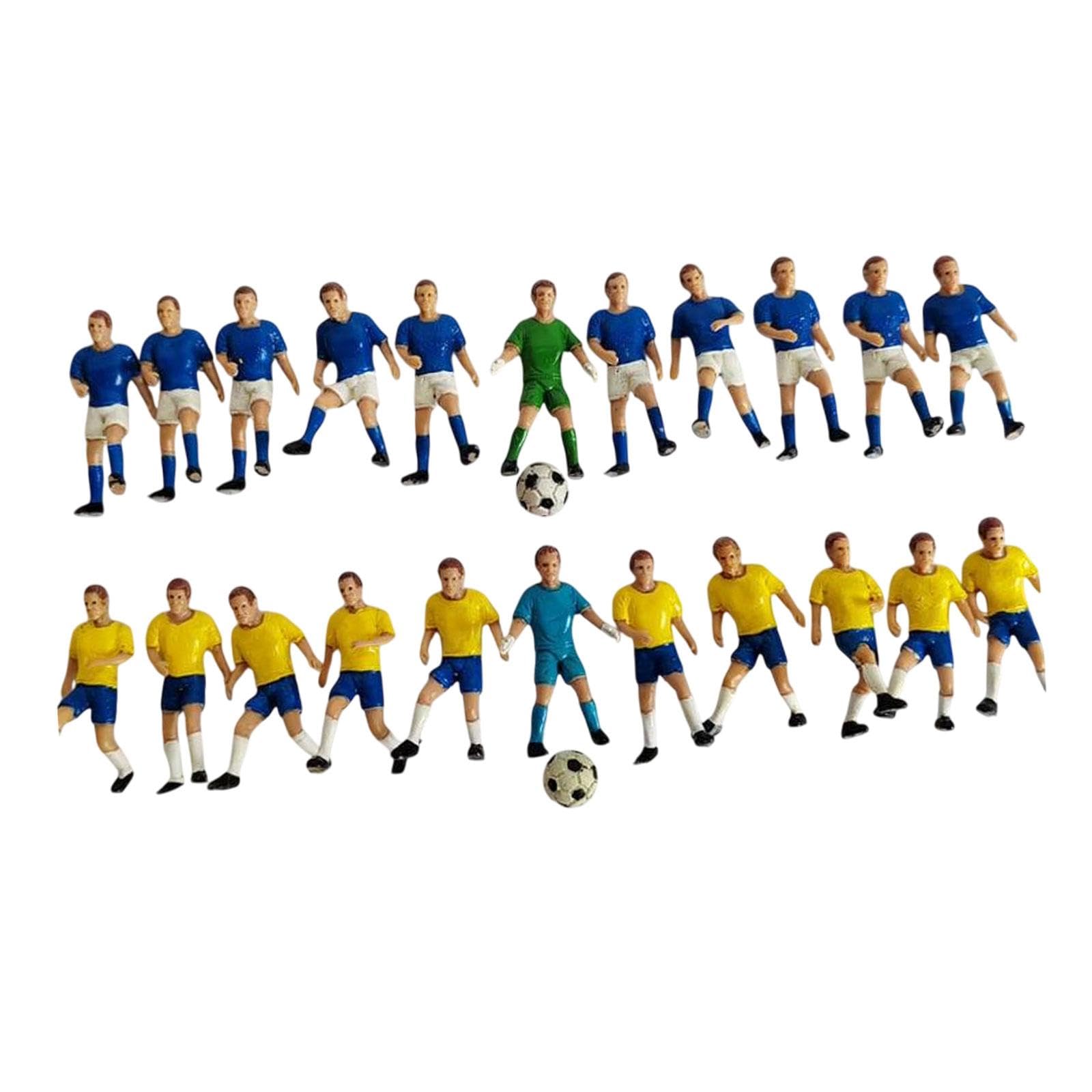Colaxi 22x Miniature Football Player Figures Tiny People Model Diorama Character Figures for DIY Scene Train Layout Micro Landscape