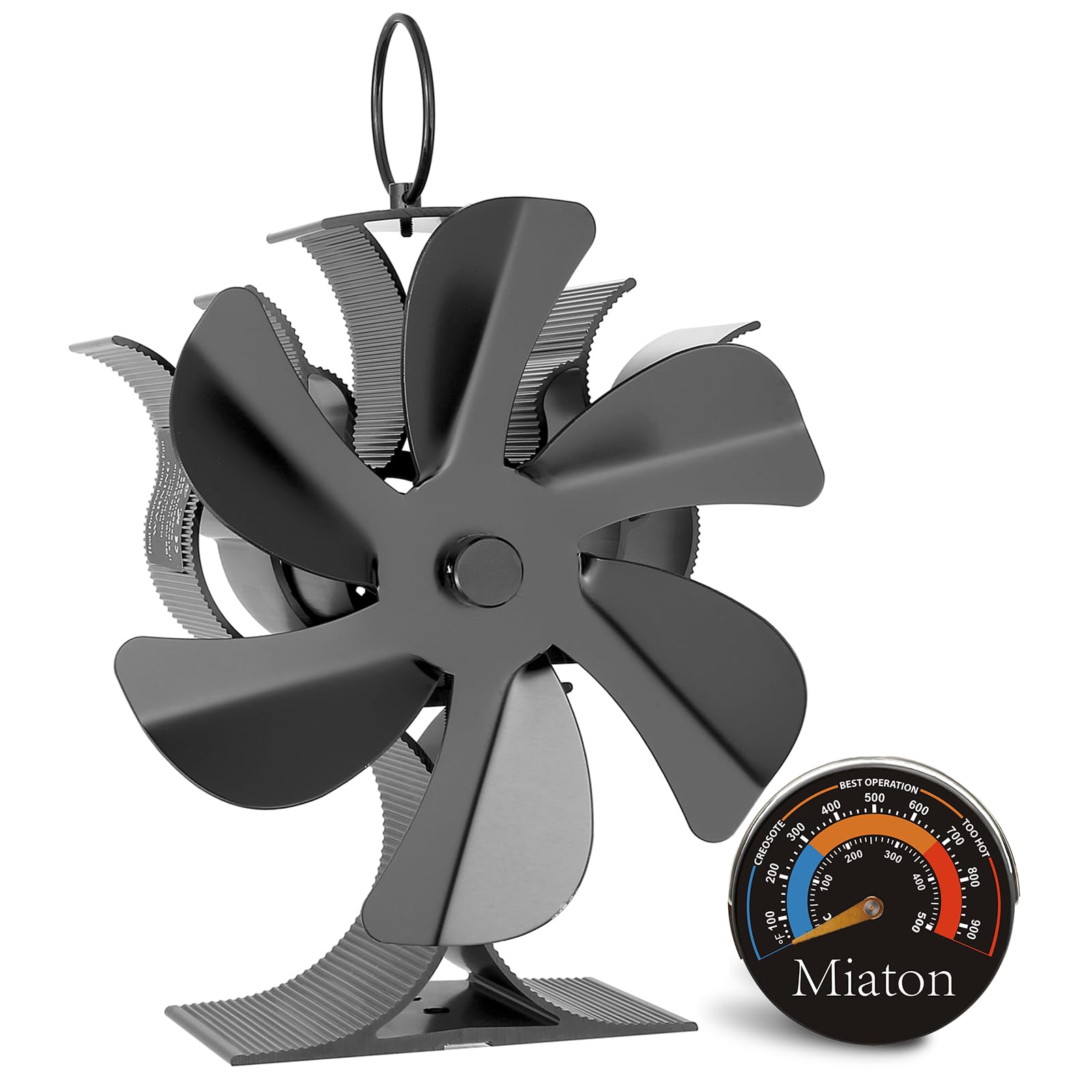 Miaton 6-Blade Stove Fans | Log Burner Fan | Heat Powered Eco Fan | Wood Burner Fans | Fireplace Accessories Tools