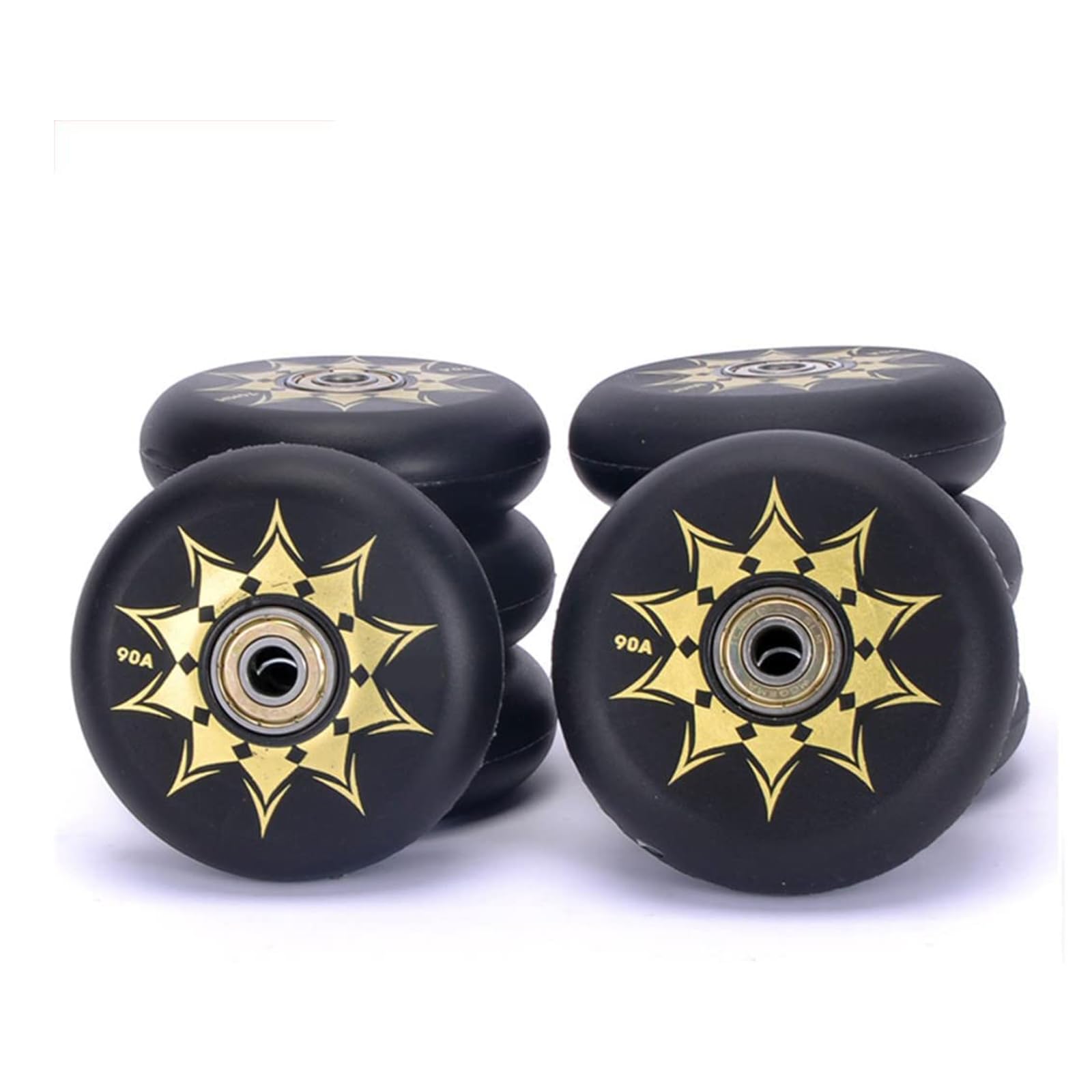 Inline-Skate-Rollen, 8er-Pack mit 90A Härte PU Ersatzrollen und ABEC-9 Hochgeschwindigkeitslagern