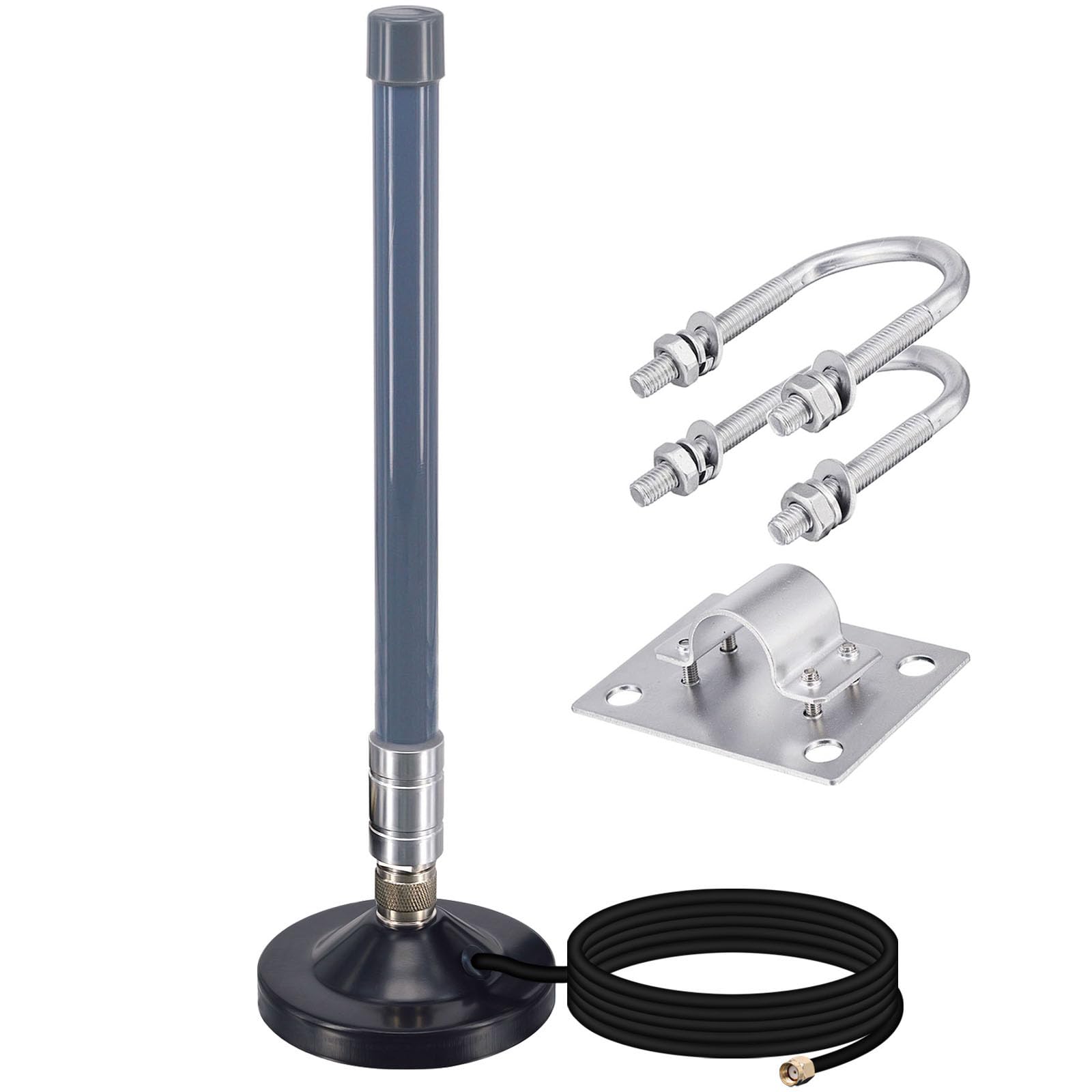 3dBi 2.4GHz LoRa Antenna Kit Outdoor Helium Antenna N Type Male Connector Omni Fiberglass Antenna + Strong Magnetic Base 3M Coaxial Cable for RAK HNT helium Network Devices Bobcat Hotspots