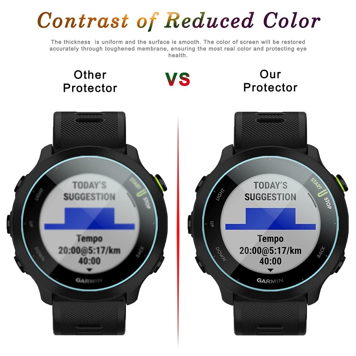 Gard Protezione Schermo Per Garmin Forerunner 55 - Confezione Da 3 Pellcole Ultra-Chiaro