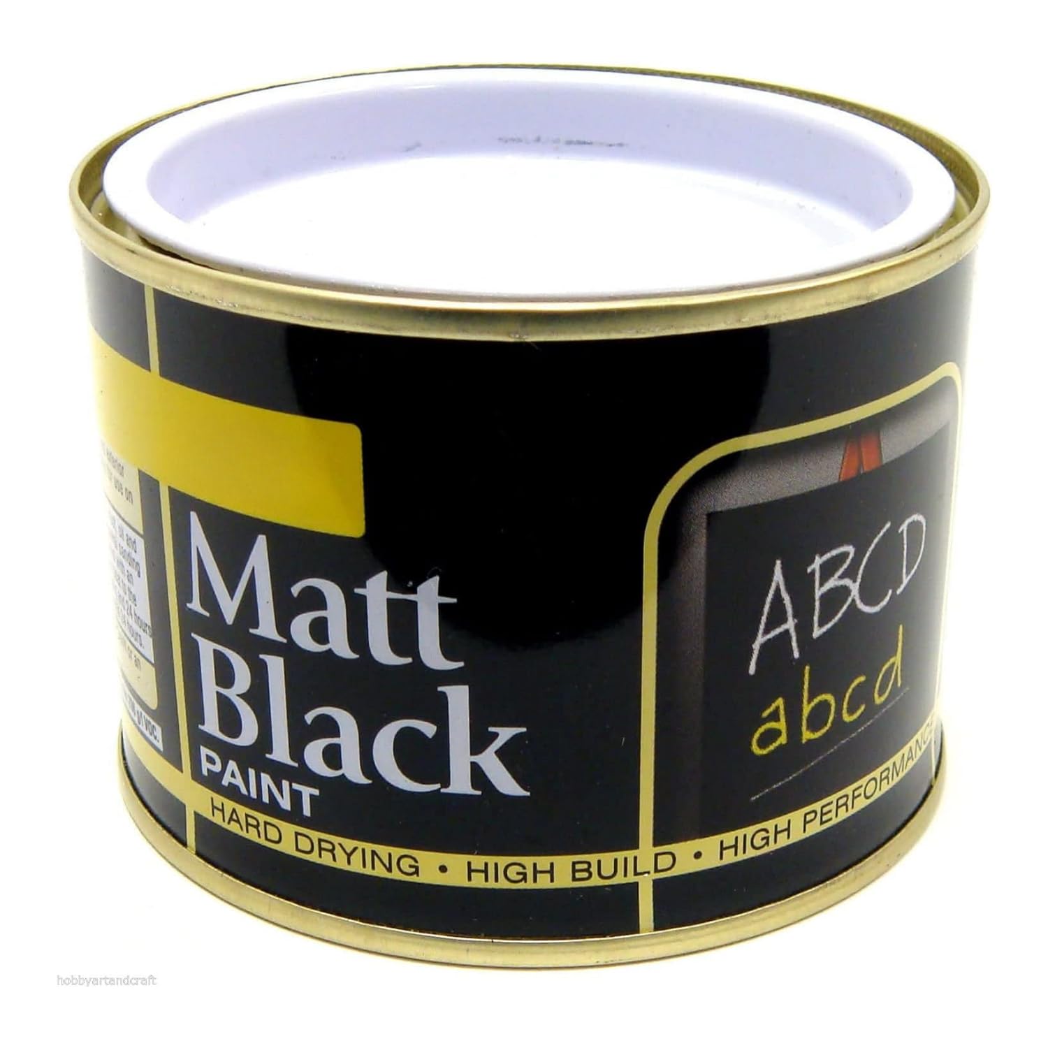 Inspired Essentials 180ml Non Drip Paint Tin Exterior Interior Hard Drying Performance Multi-Purpose Paint Tin for Metal, Wood, Plastic, Walls with Perfect Finish (4, Matt Black) — image 1