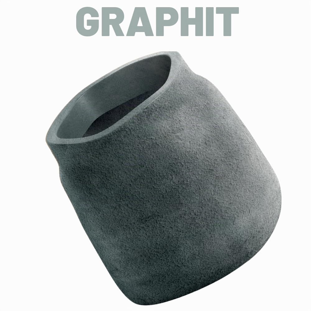 Blumentopf 40 cm Graphit | Übertopf, fester Einsatz, Betonoptik, 37 L, Garten, Balkon, Innenbereich, robust, pflegeleicht