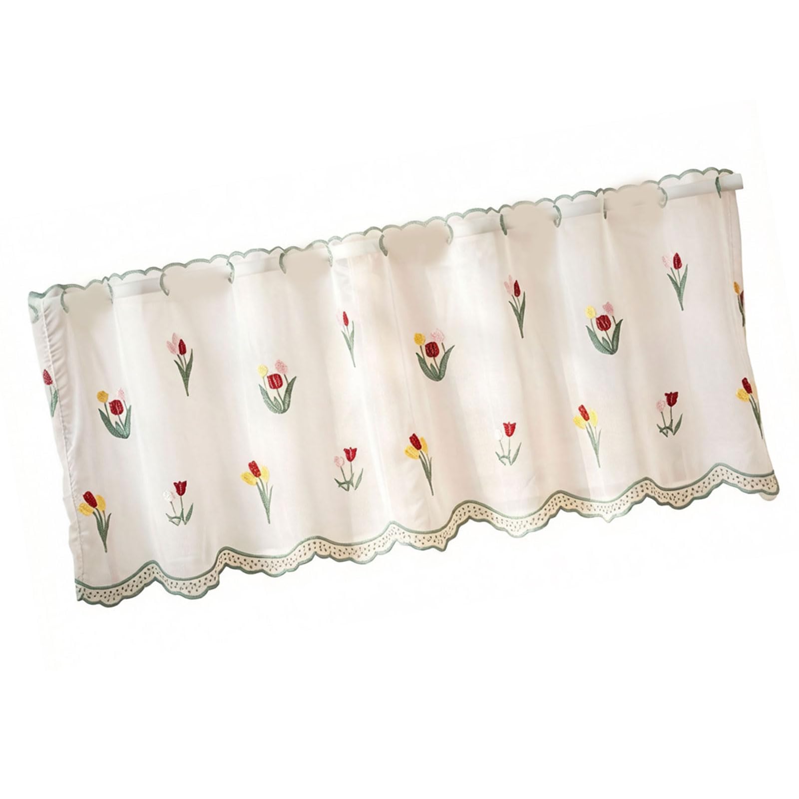 Whoasyst Semi Sheer Curtain for Window and Door Easy Installation Light Filtering Living Room Cabinet Window Drapes Polyester Curtains