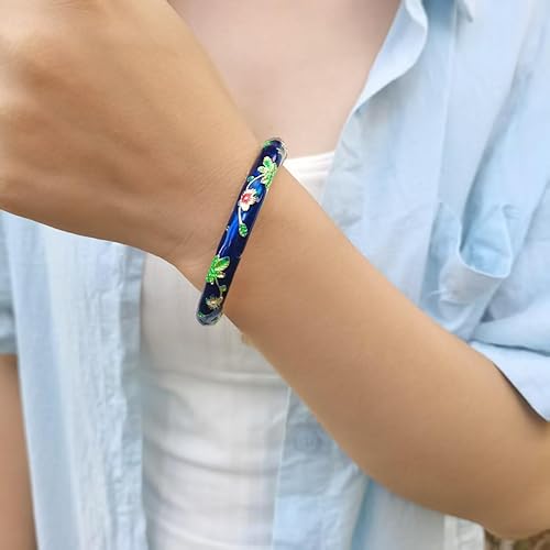 Miniatura 4 de Pulsera de flores vintage Chinoiserie Cloisonne para verano, elegante, vibrante, joyería étnica, regalos para mujeres, mejor amiga, mamá, hermana