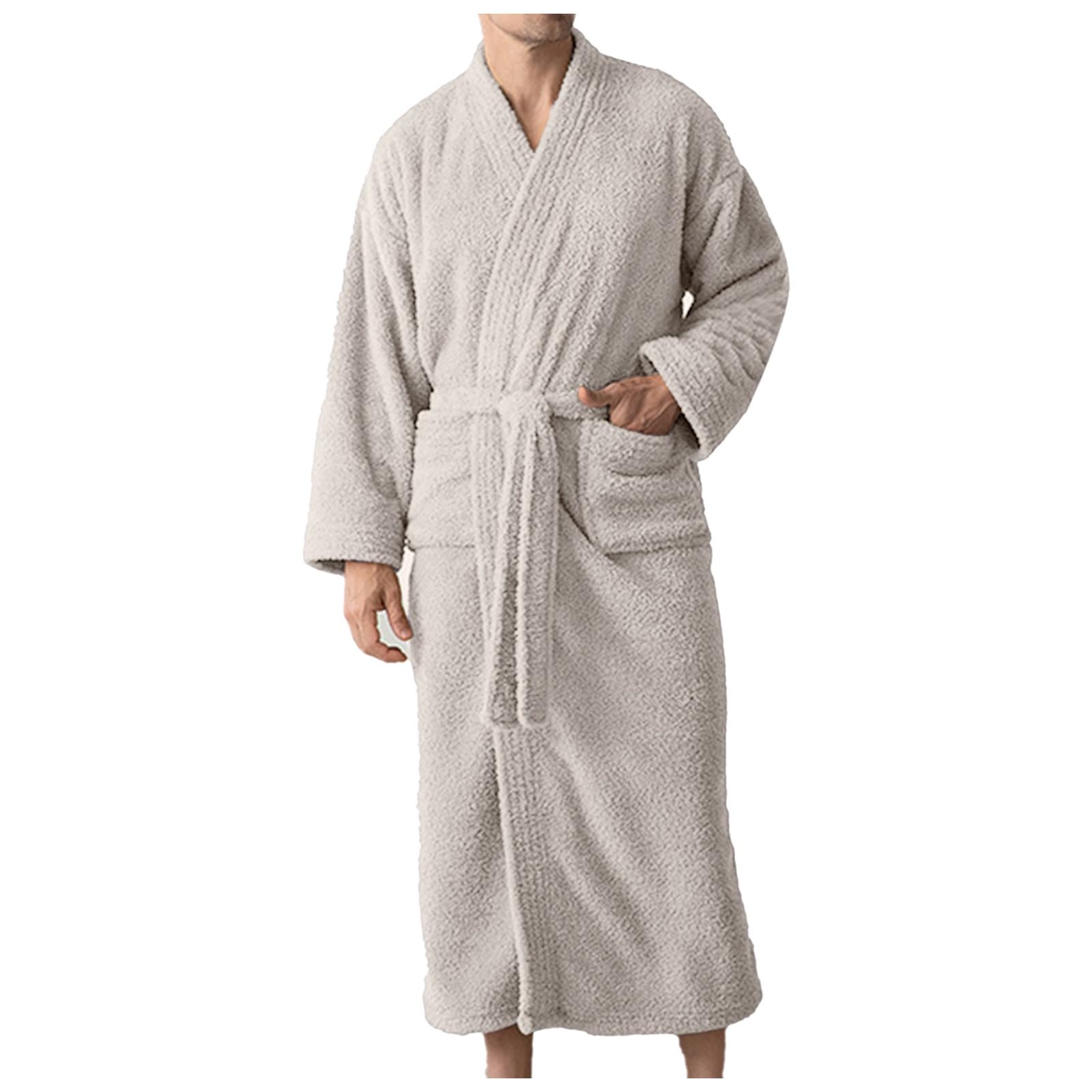 Générique Peignoir de Bain Homme Robe de Chambre Chemise de Nuit pour Homme, Peignoir à col Kimono, vêtements d'intérieur