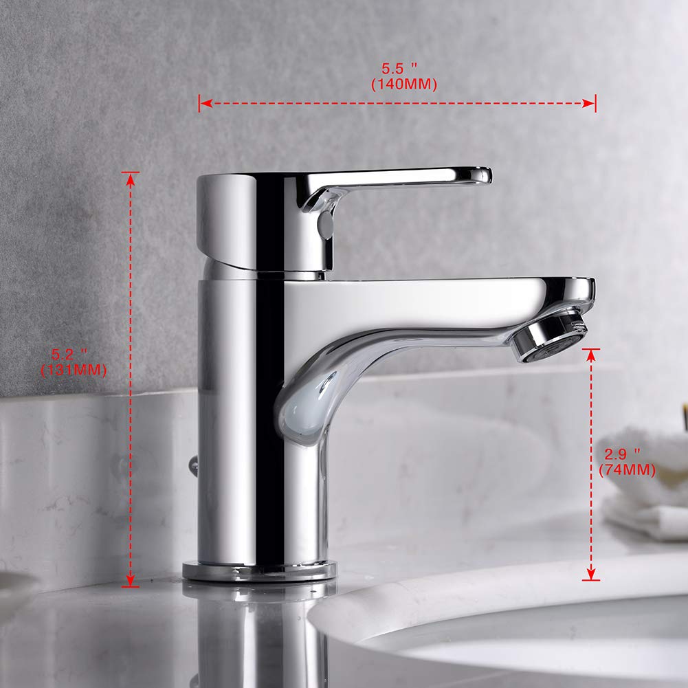 Grifema G11003 - Mezclador Monomando Lavado Latón,Cromo & Ibergrif, Scarico Lavabo Bagno Universale Pop Up 1/4 '', Valvola Piletta Lavandino Click Clack